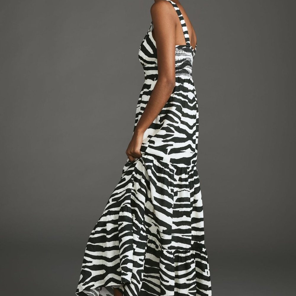 Hope for Flowers by Tracy Reese Printed V-Neck Tiered Linen Dress - Picture 3 of 3